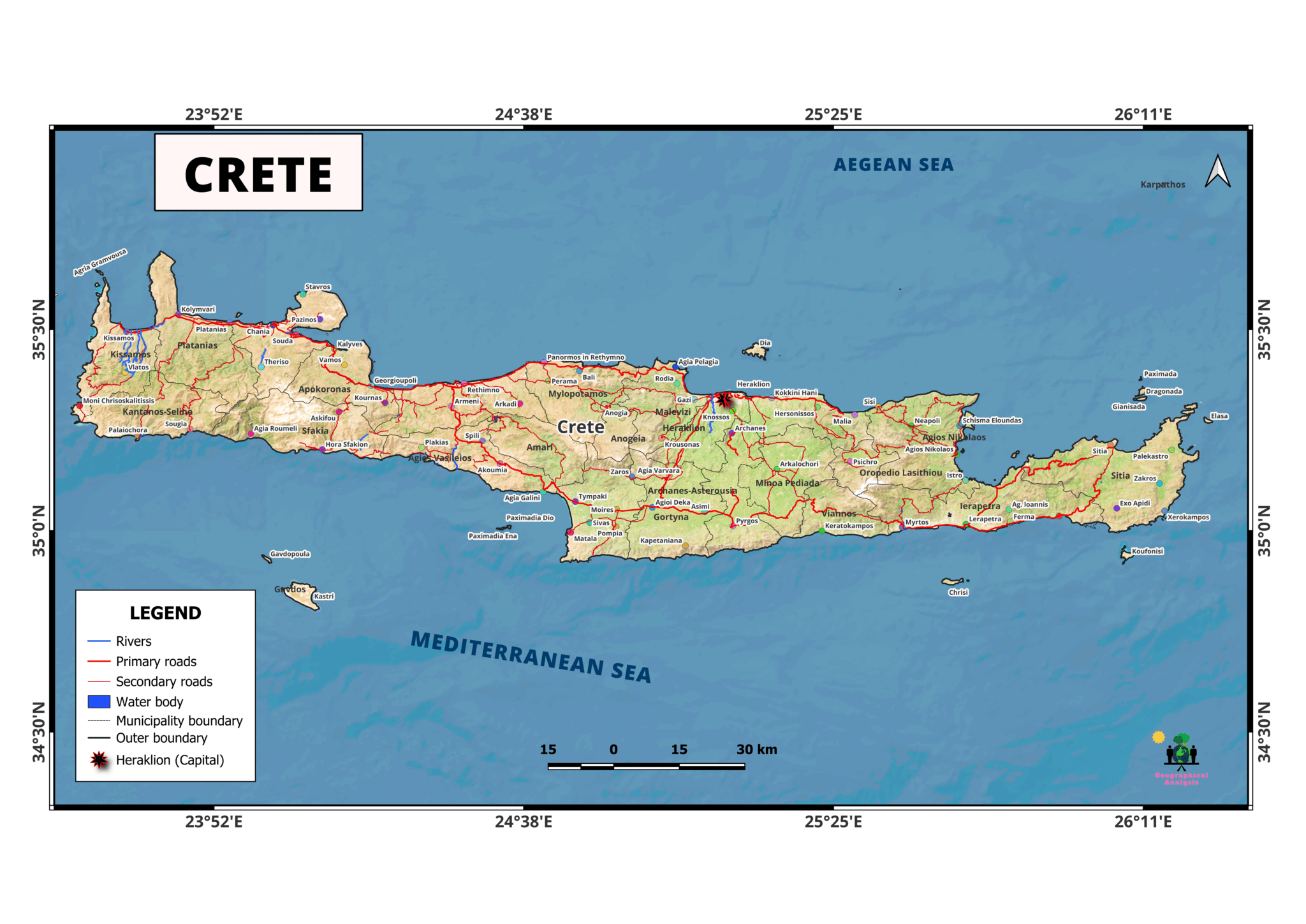 Detailed Map Of Crete Updated Geographical Analysis