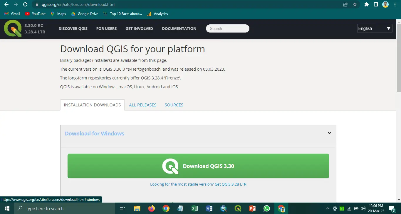 Download QGIS on Windows