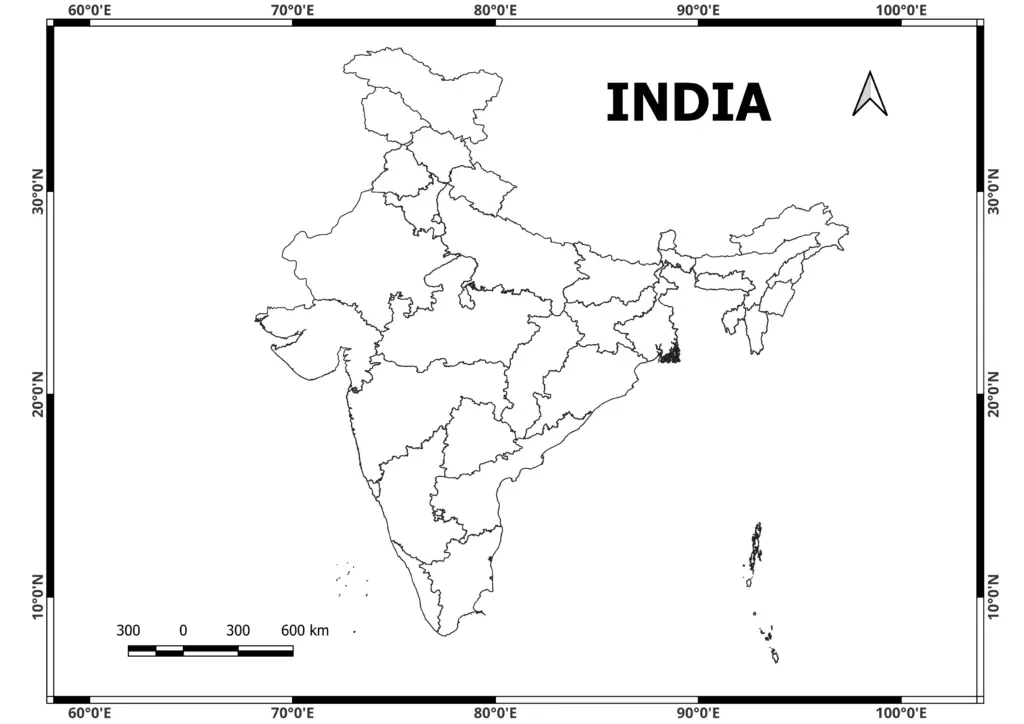 India Blank Map Pdf 1024x724 