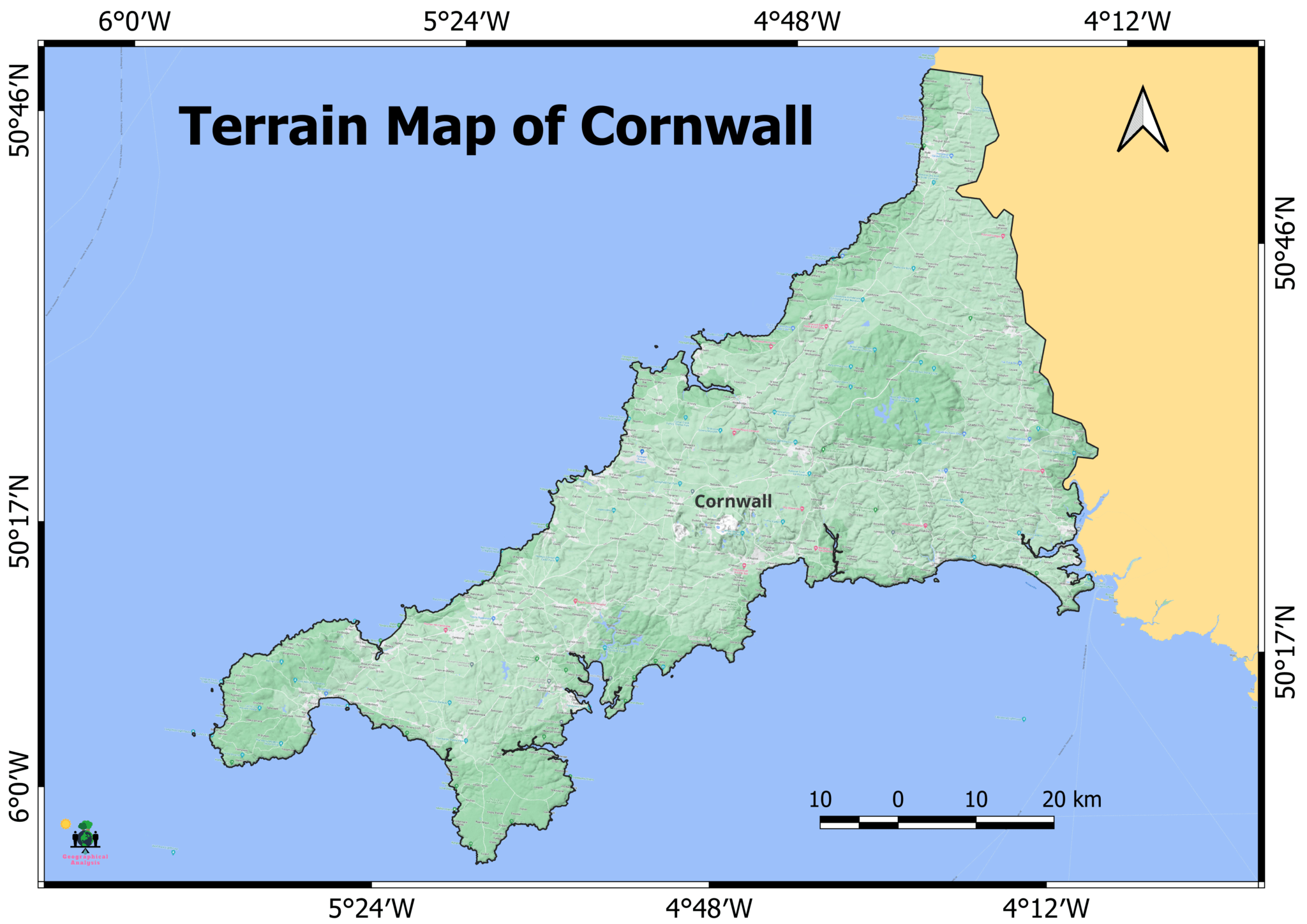New Map of Cornwall (Free Download) Geographical Analysis
