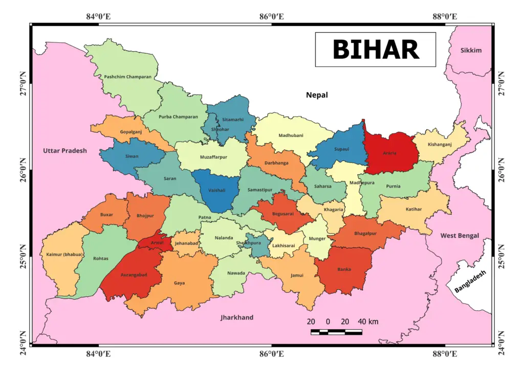 Bihar Map Pdf Download free Geographical Analysis