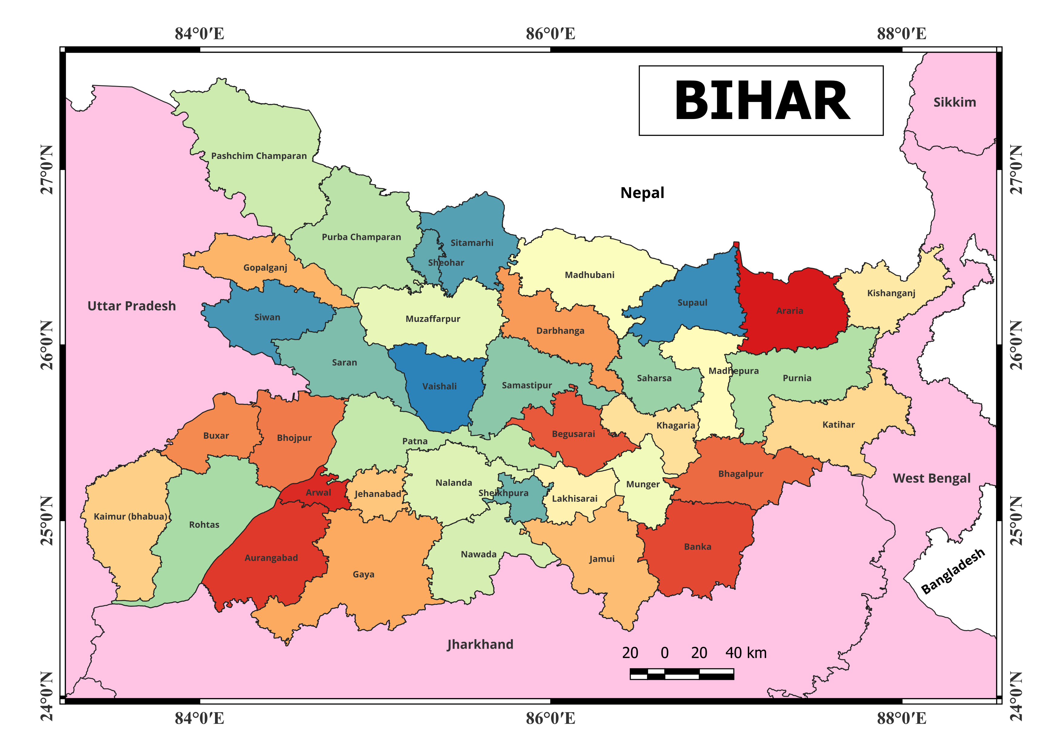 Bihar Map pdf download