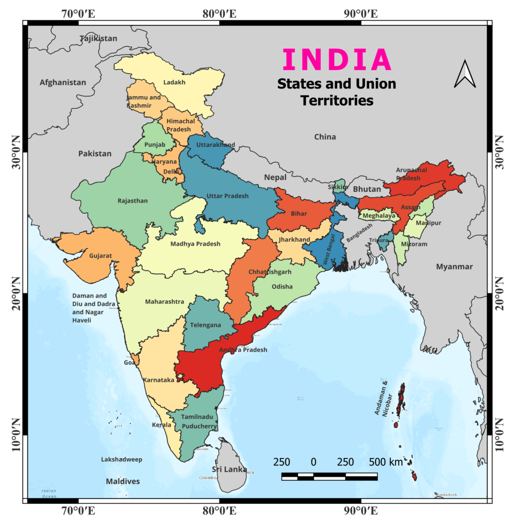 India Political Map Pdf Download free Geographical Analysis