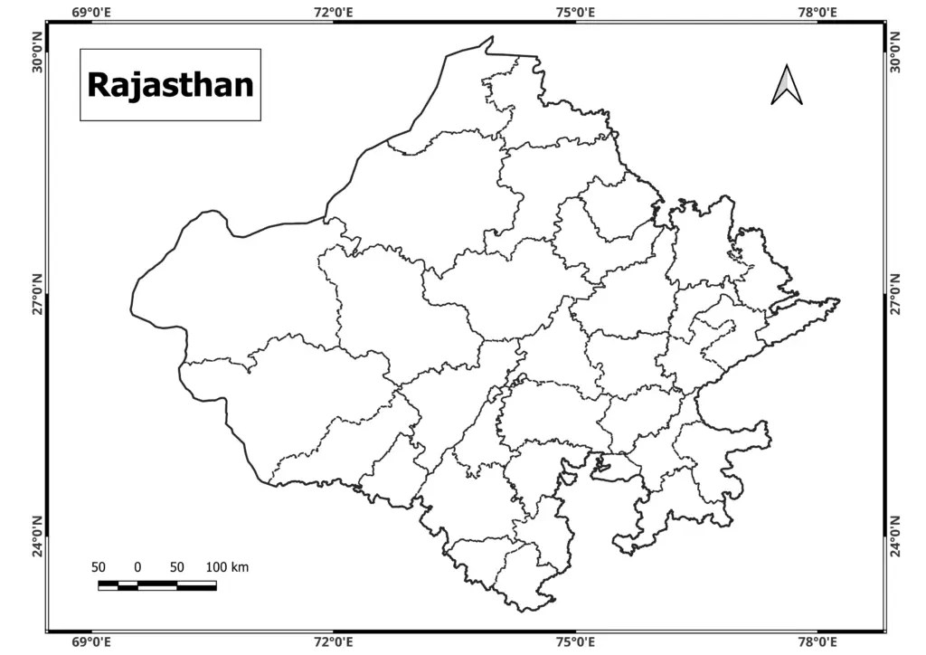 Rajasthan blank map