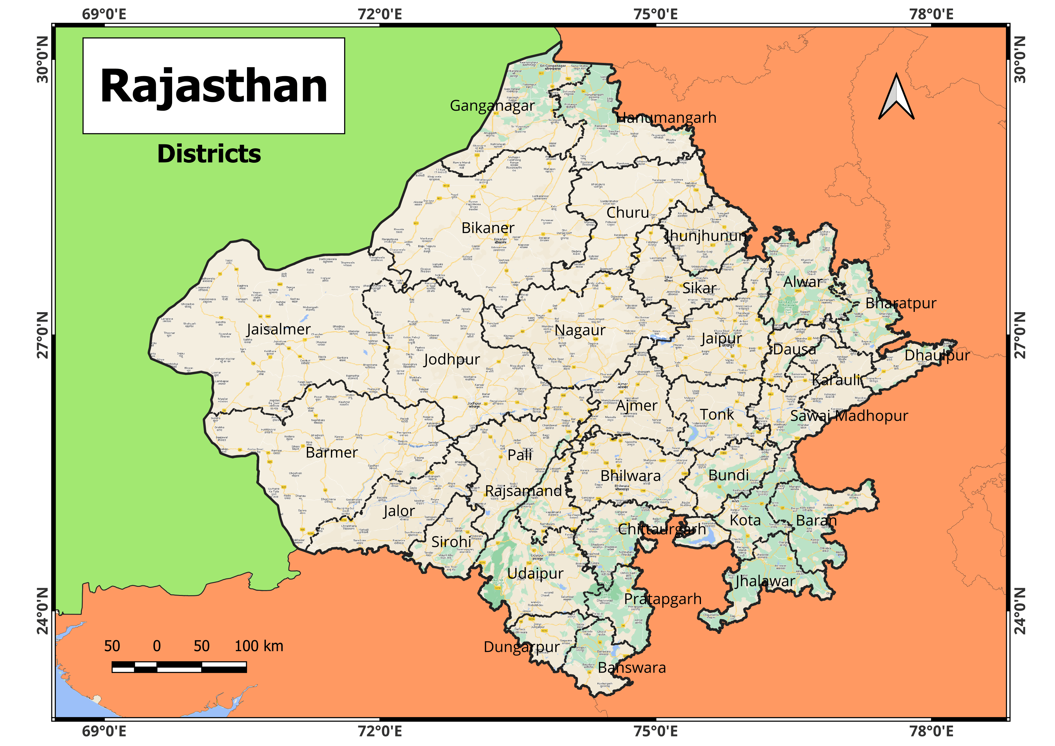 Rajasthan map download