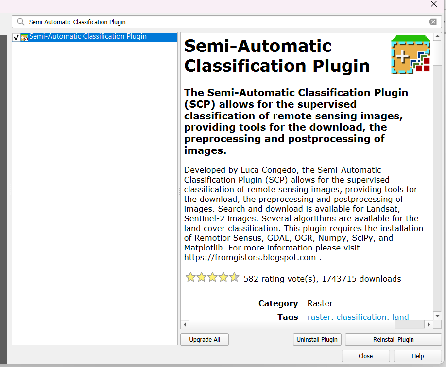 Semi-Automatic Classification Plugin