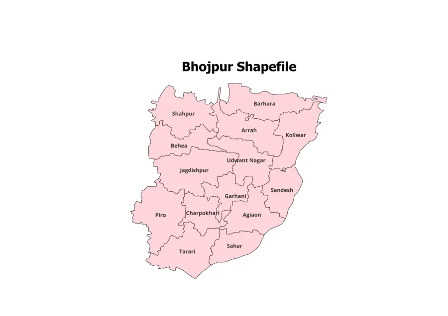 Bhojpur District Shapefile 2025 (Blocks Included)