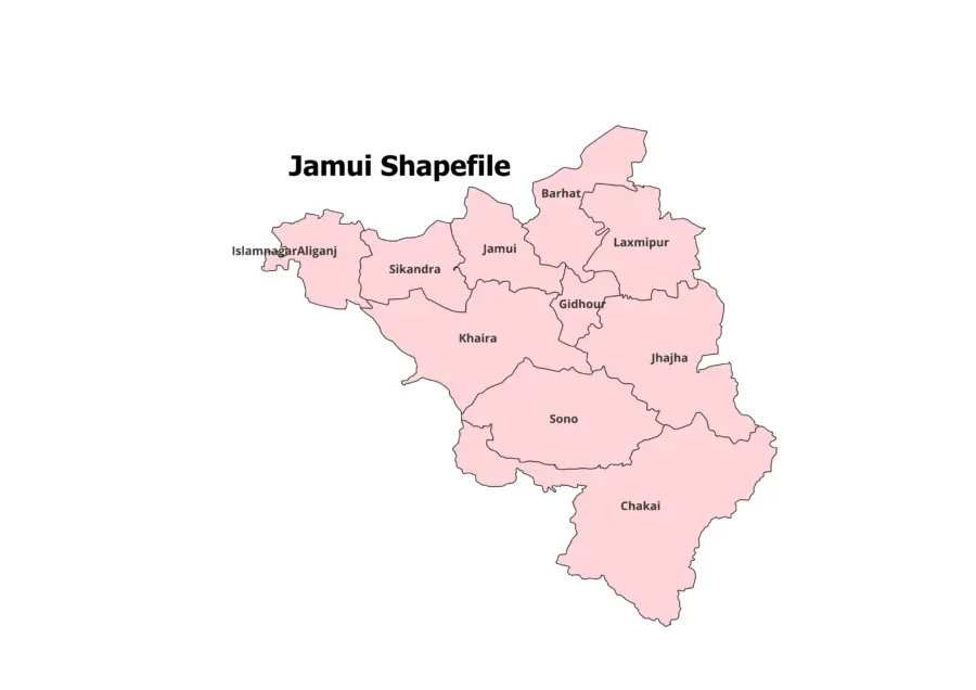 Jamui District Shapefile 2025 (Blocks Included)