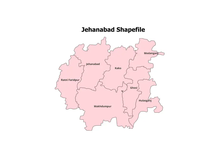 Jehanabad District Shapefile 2025 (Blocks Included)