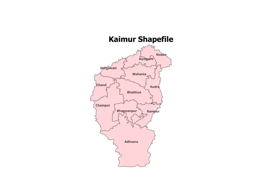 Kaimur District Shapefile 2025 (Blocks Included)