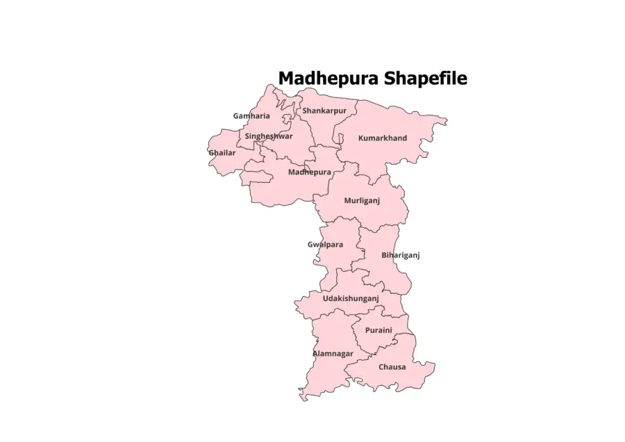 Madhepura District Shapefile 2025 (Blocks Included)