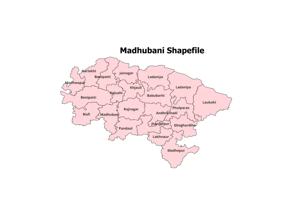 Madhubani District Shapefile 2025 (Blocks Included)