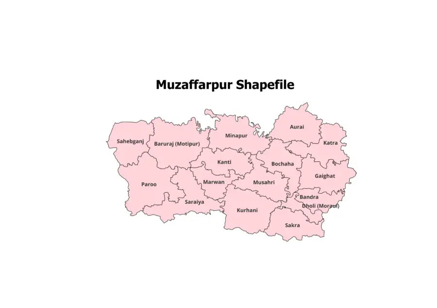 Muzaffarpur District Shapefile 2025 (Blocks Included)