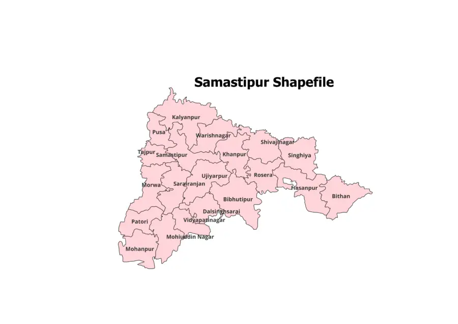 Samastipur District Shapefile 2025 (Blocks Included)