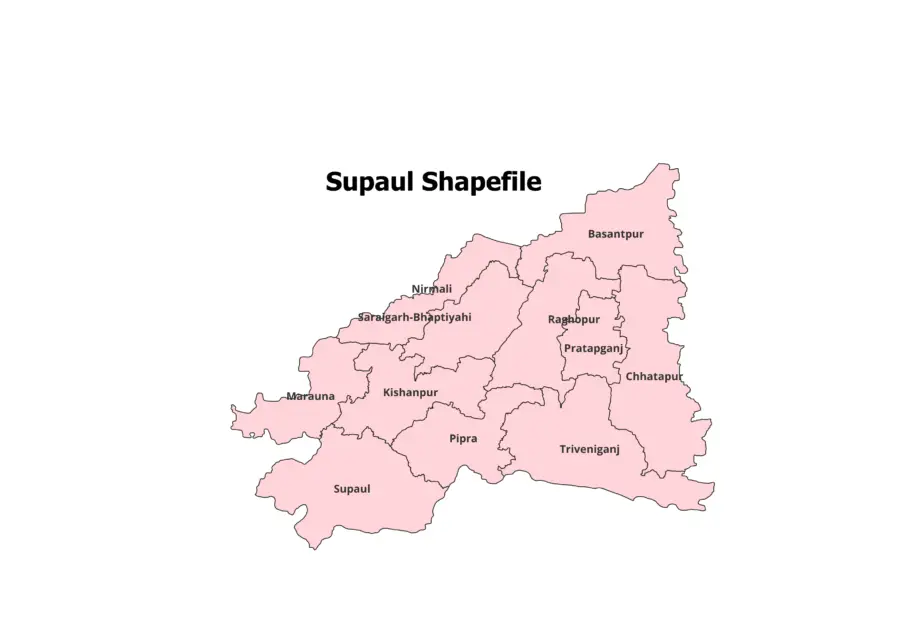 Supaul District Shapefile 2025 (Blocks Included)